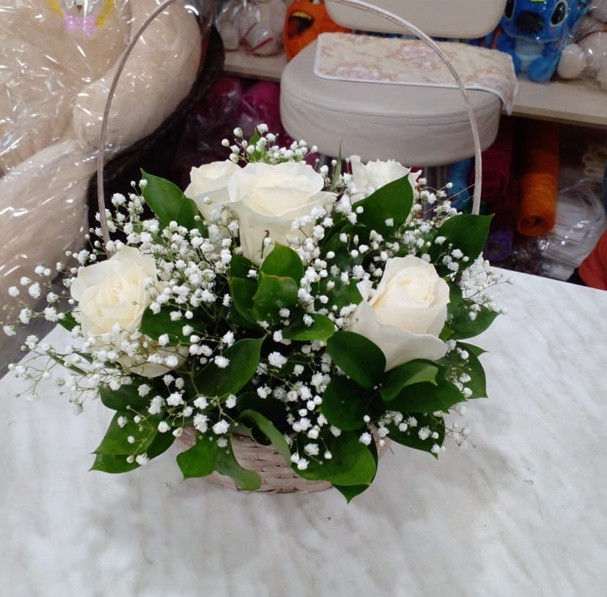 Букет цветов "Пушистая снежинка" Букет цветов "Пушистая снежинка"